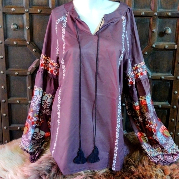 NEW XL chocolate brown and multicolor - Picture 1 of 5